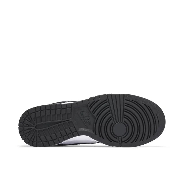 Nike Dunk Low Black White Panda - Nike Dunk Low sneaker rear heel and sole detail