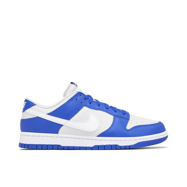 Nike Dunk Low Blue White - Nike Dunk Low sneaker side profile view on white background