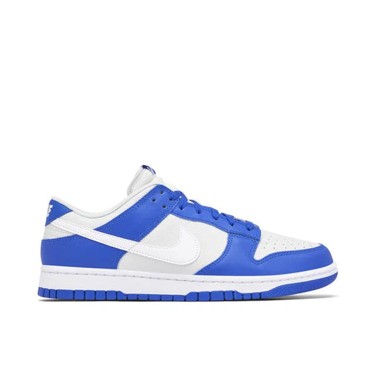 Nike Dunk Low Blue White - Nike Dunk Low sneaker side profile view on white background