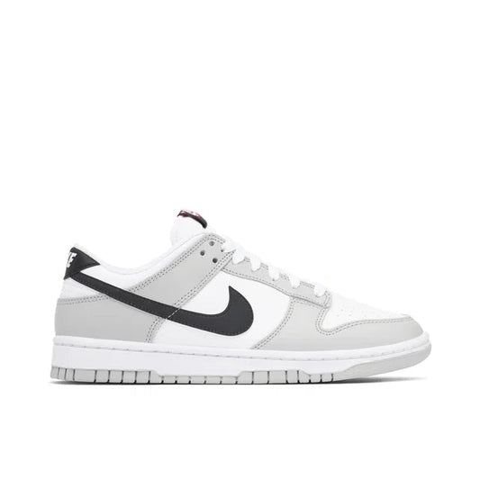 Nike Dunk Low Lottery Grey - Nike Dunk Low sneaker side profile view on white background