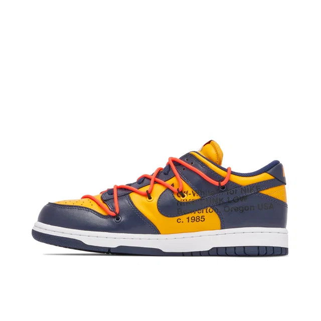 Nike SB Dunk Low Off White University Gold - Nike SB Dunk Low sneaker alternate angle view