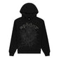 Sp5der Black Hoodie Mens spider - front view on white background