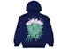 Sp5der Navy Hoodie Mens spider - front view on white background