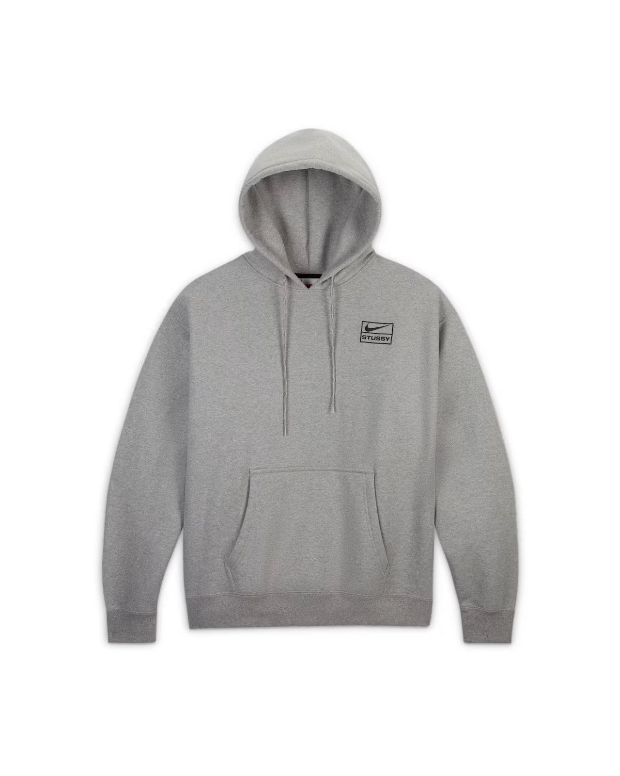 Stussy x Nike Collab Hoodie Grey - front view on white background