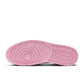 Bottom outsole of Travis Scott Jordan 1 Low Tropical Pink with pink rubber traction pattern
