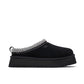 UGG TAZZ ‘BLACK’ - UGG Tazz platform slipper side profile view on white background