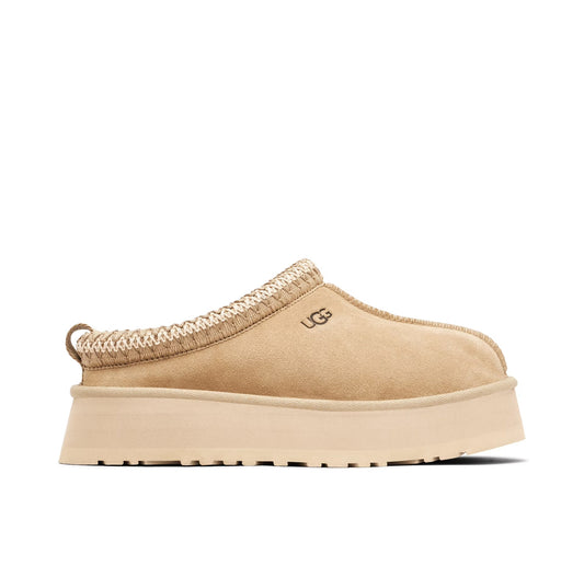UGG TAZZ ‘MUSTARD SEED’ - UGG Tazz platform slipper side profile view on white background