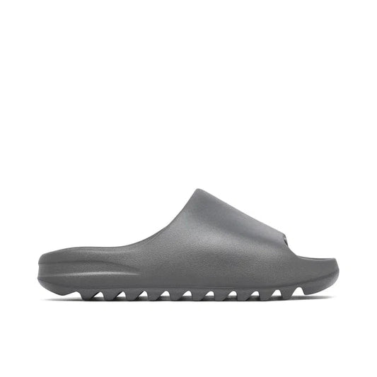Yeezy Slide Slate Grey - Yeezy Slide side profile view on white background
